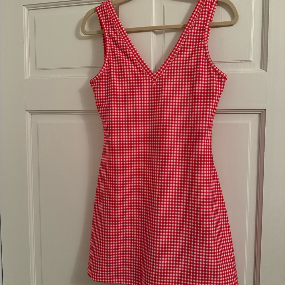 Abercrombie & Fitch Red Checkered Mini Dress
